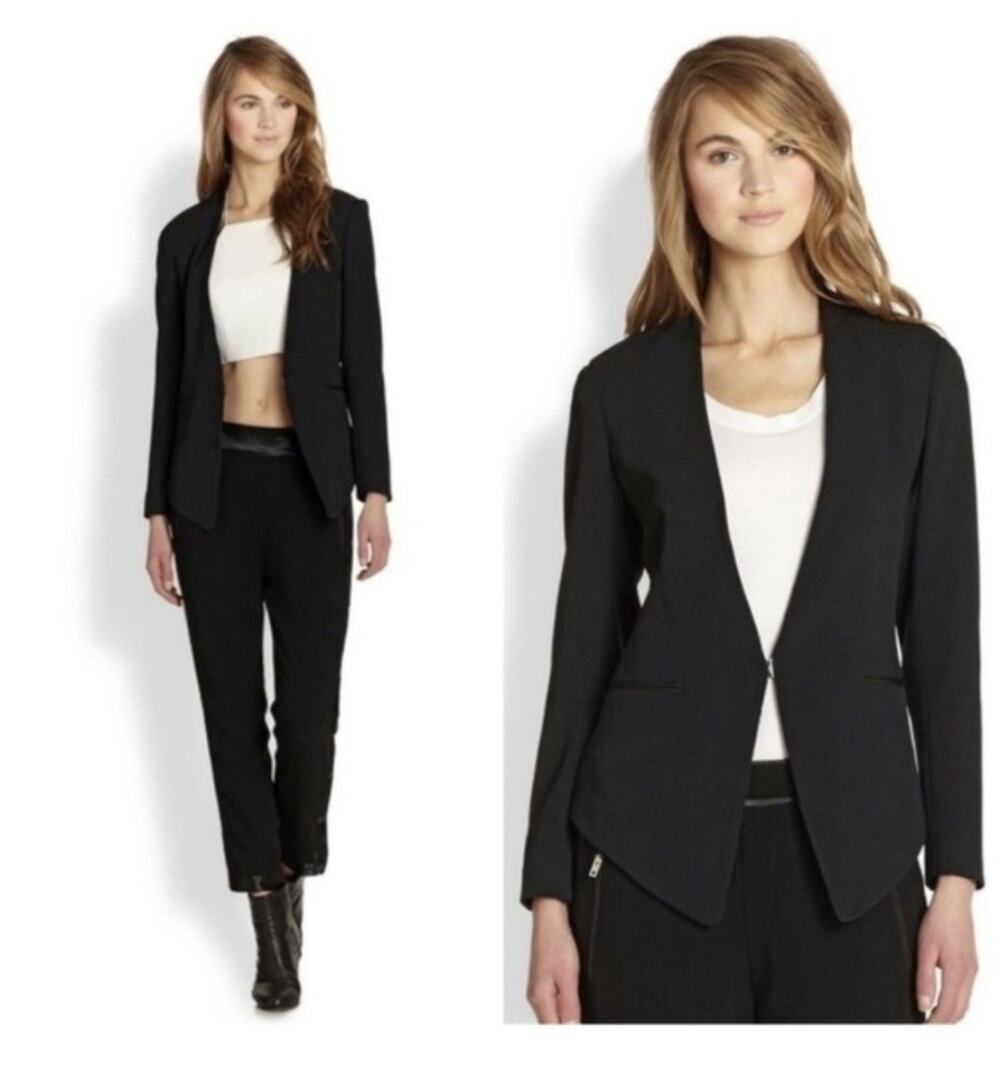 Rag And Bone Teresa Cut Out Peek A Boo Blazer Professional Business Black Size 4